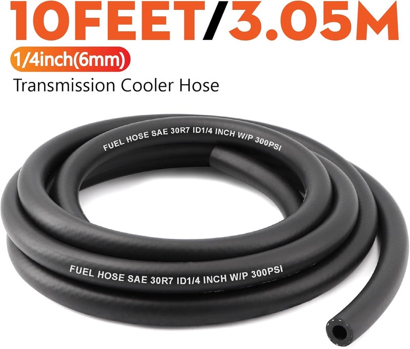 Taxutor 1/4 Inch ID Fuel Hose 10FT Replacement - Short Length Kit with Clamps for Small Engine Repair - Fits Gas, Oil Lines on ATV, Motorcycle, Pressure Washer - Image 3